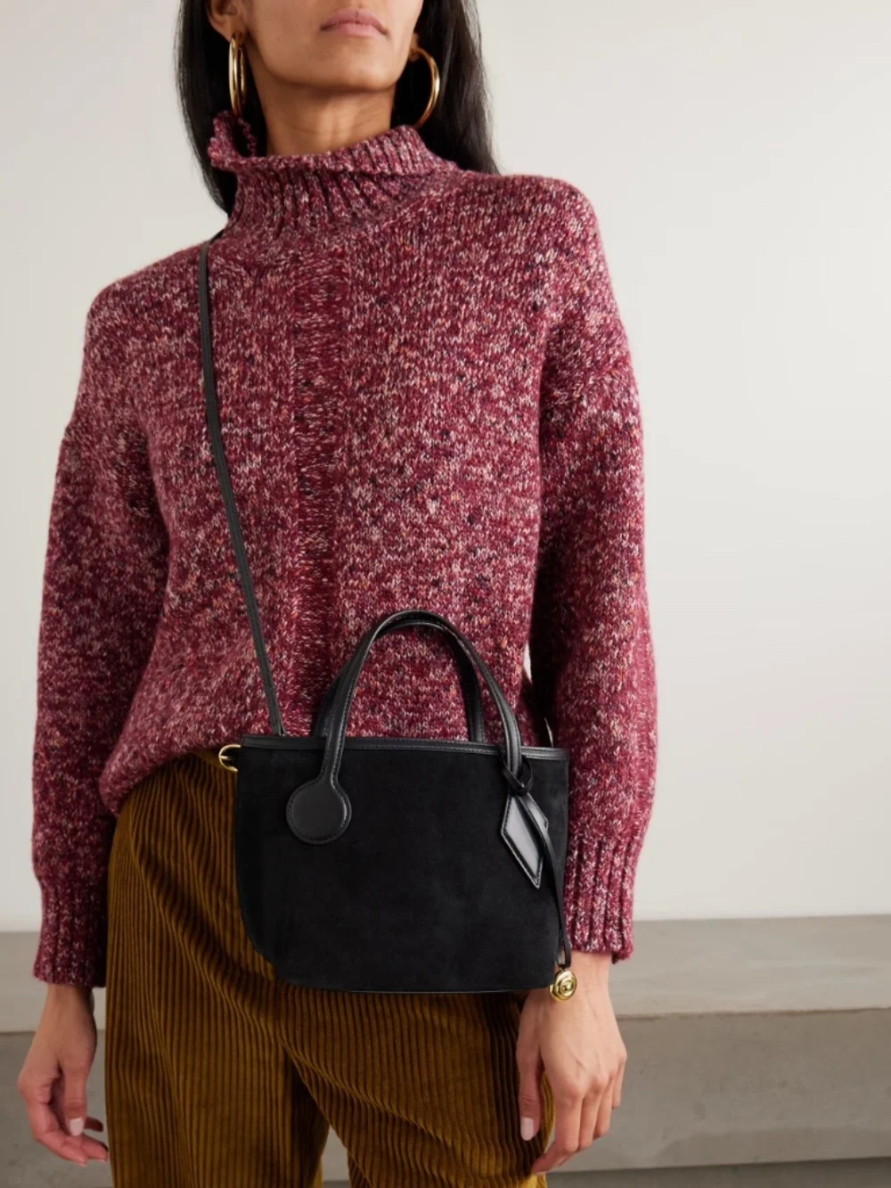 Liffner Sprout Black Micro Suede Tote BNWT